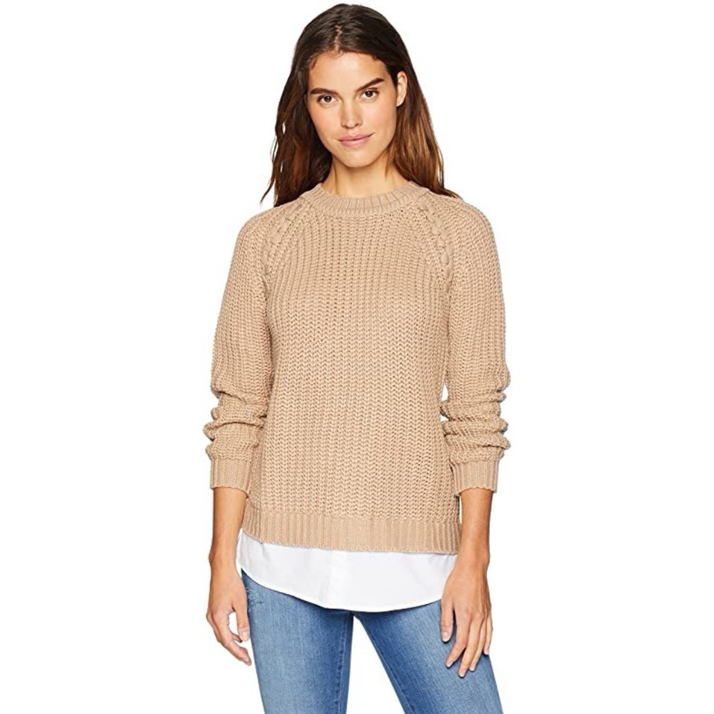 BB Dakota tan two in one sweater